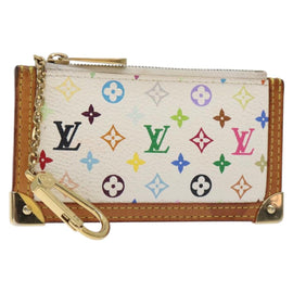 LOUIS VUITTON Monogram Multicolor Pochette Cles Purse White M92655 Auth 130593
