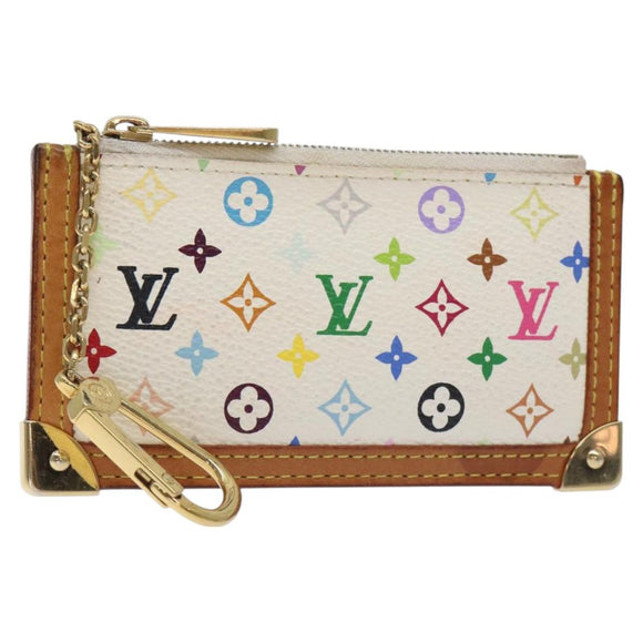 LOUIS VUITTON Monogram Multicolor Pochette Cles Purse White M92655 Auth 130593