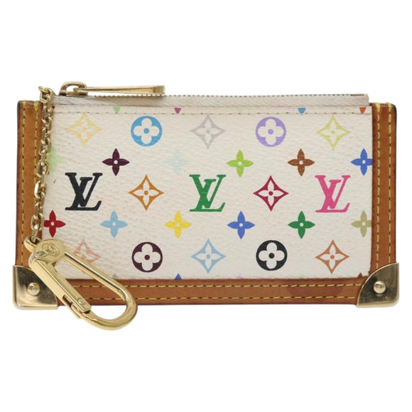 LOUIS VUITTON Monogram Multicolor Pochette Cles Purse White M92655 Auth 130593