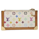 LOUIS VUITTON Monogram Multicolor Pochette Cles Purse White M92655 Auth 130593-2