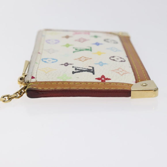 LOUIS VUITTON Monogram Multicolor Pochette Cles Purse White M92655 Auth 130593