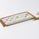 LOUIS VUITTON Monogram Multicolor Pochette Cles Purse White M92655 Auth 130593-5