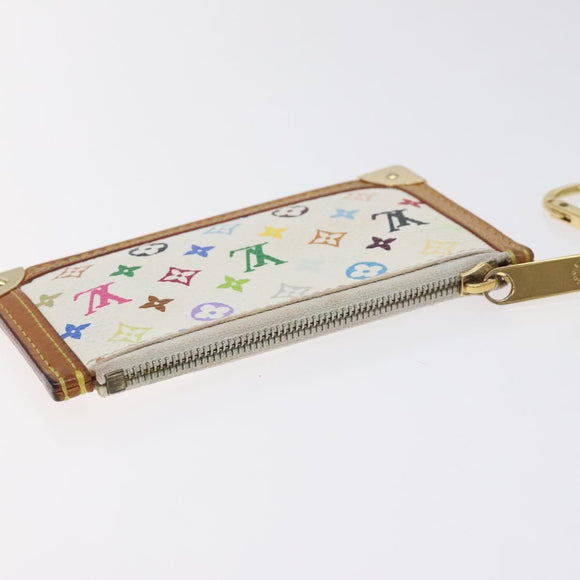 LOUIS VUITTON Monogram Multicolor Pochette Cles Purse White M92655 Auth 130593