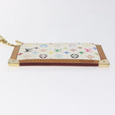 LOUIS VUITTON Monogram Multicolor Pochette Cles Purse White M92655 Auth 130593-6