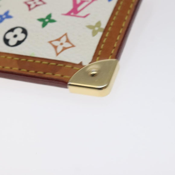 LOUIS VUITTON Monogram Multicolor Pochette Cles Purse White M92655 Auth 130593