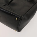 GUCCI Bamboo Hand Bag Leather 2way Black Gold 000 123 0316 Auth 130612-9