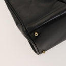 GUCCI Bamboo Hand Bag Leather 2way Black Gold 000 123 0316 Auth 130612-14