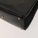 GUCCI Bamboo Hand Bag Leather 2way Black Gold 000 123 0316 Auth 130612-15