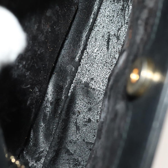 GUCCI Bamboo Hand Bag Leather 2way Black Gold 000 123 0316 Auth 130612