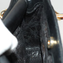 GUCCI Bamboo Hand Bag Leather 2way Black Gold 000 123 0316 Auth 130612-18