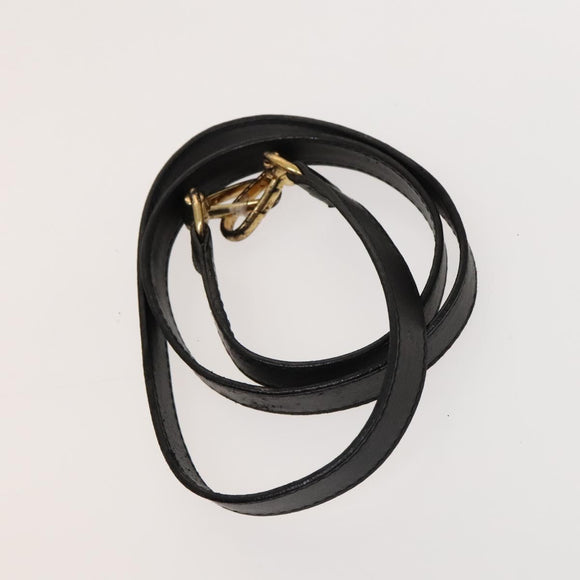 GUCCI Bamboo Hand Bag Leather 2way Black Gold 000 123 0316 Auth 130612