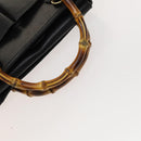 GUCCI Bamboo Hand Bag Leather 2way Black Gold 000 123 0316 Auth 130612-7