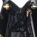 Salvatore Ferragamo Gancini Hand Bag Enamel Black Gold Auth 130619-18