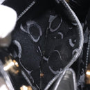 Salvatore Ferragamo Gancini Hand Bag Enamel Black Gold Auth 130619-19