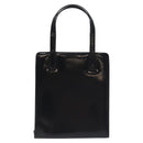 Salvatore Ferragamo Gancini Hand Bag Enamel Black Gold Auth 130619-2