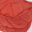 PRADA Hand Bag Nylon Leather Orange Gold Auth 130622-10