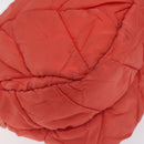 PRADA Hand Bag Nylon Leather Orange Gold Auth 130622-11