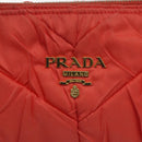 PRADA Hand Bag Nylon Leather Orange Gold Auth 130622-14