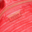 PRADA Hand Bag Nylon Leather Orange Gold Auth 130622-16