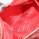 PRADA Hand Bag Nylon Leather Orange Gold Auth 130622-20