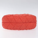 PRADA Hand Bag Nylon Leather Orange Gold Auth 130622-9