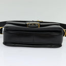 CELINE Sulky Shoulder Bag Leather Black Gold Auth 130625-5