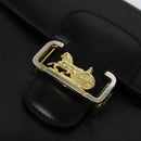 CELINE Sulky Shoulder Bag Leather Black Gold Auth 130625-17