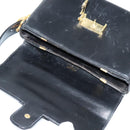 CELINE Sulky Shoulder Bag Leather Black Gold Auth 130625-11