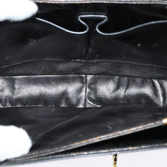 CELINE Sulky Shoulder Bag Leather Black Gold Auth 130625