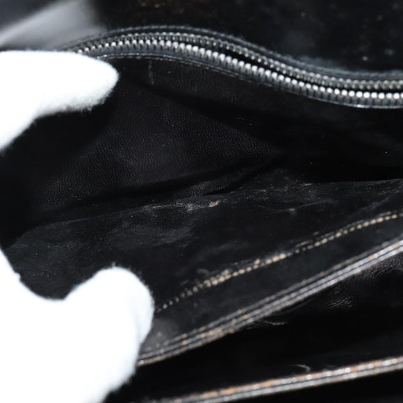 CELINE Sulky Shoulder Bag Leather Black Gold Auth 130625