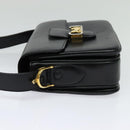 CELINE Sulky Shoulder Bag Leather Black Gold Auth 130625-3