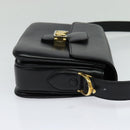 CELINE Sulky Shoulder Bag Leather Black Gold Auth 130625-4