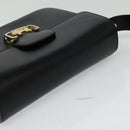 CELINE Sulky Shoulder Bag Leather Black Gold Auth 130625-6