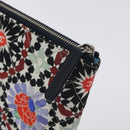 CHANEL Christmas Clutch Bag Nylon Black Silver CC Auth 130636V-8