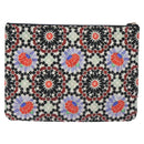 CHANEL Christmas Clutch Bag Nylon Black Silver CC Auth 130636V-2