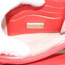 CHANEL Chain Shoulder Wallet Enamel Orange Gold CC Auth 130637-20