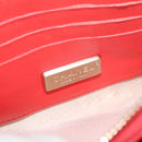 CHANEL Chain Shoulder Wallet Patent leather Orange Gold CC Auth 130637-20