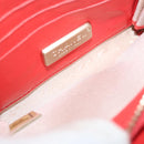 CHANEL Chain Shoulder Wallet Patent leather Orange Gold CC Auth 130637-21