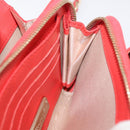 CHANEL Chain Shoulder Wallet Patent leather Orange Gold CC Auth 130637-22