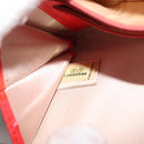 CHANEL Chain Shoulder Wallet Patent leather Orange Gold CC Auth 130637-27