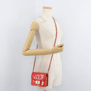 CHANEL Chain Shoulder Wallet Patent leather Orange Gold CC Auth 130637-28