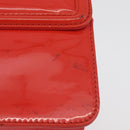 CHANEL Chain Shoulder Wallet Patent leather Orange Gold CC Auth 130637-4