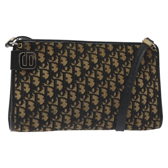 Christian Dior Trotter Canvas Shoulder Bag Navy Auth 130644