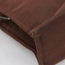 HERMES Her Line MM Hand Bag Canvas Brown Auth 130654-13