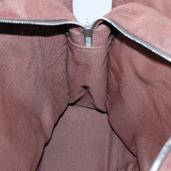 HERMES Her Line MM Hand Bag Canvas Brown Auth 130654