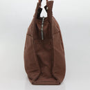 HERMES Her Line MM Hand Bag Canvas Brown Auth 130654-4