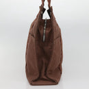 HERMES Her Line MM Hand Bag Canvas Brown Auth 130654-5