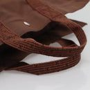 HERMES Her Line MM Hand Bag Canvas Brown Auth 130654-7