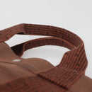 HERMES Her Line MM Hand Bag Canvas Brown Auth 130654-8