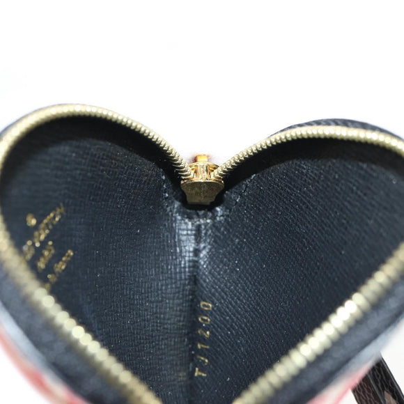 LOUIS VUITTON Monogram Crafty Round Coin Purse Red M69505 LV Auth 130673M